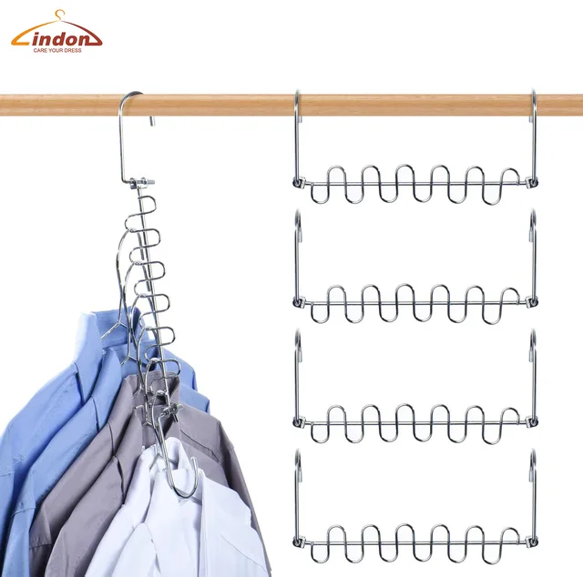 Multifunctional Storage Folding Space Saving Metal Rack Clothes Hanger