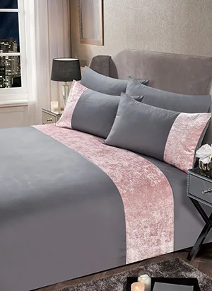 Crush velvet duvet set