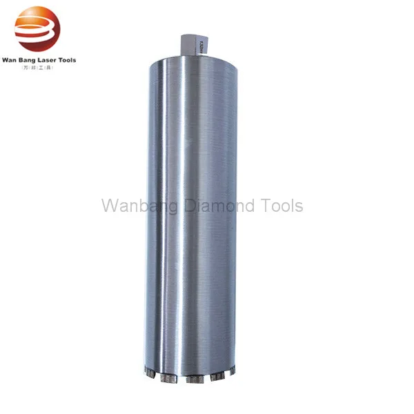 Laser welded diamond wet core drill bit for rebar concrete with turbo segment