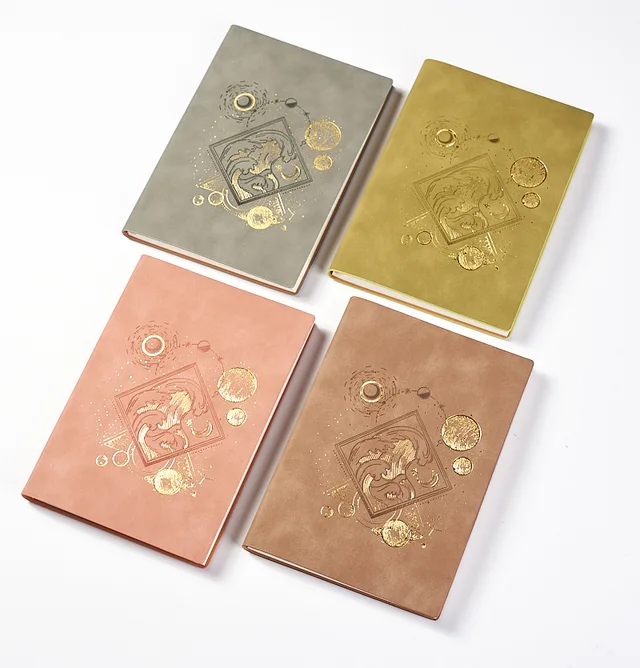201099 A5 soft PU cover with embossing and gold foil notebook