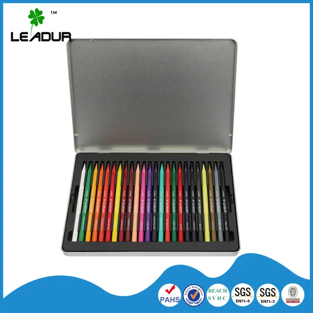 24 colors tin box packaging colored pencils
