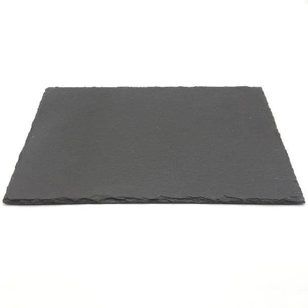 Black Slate Dishes Plates Rough Rim Rectangle shape