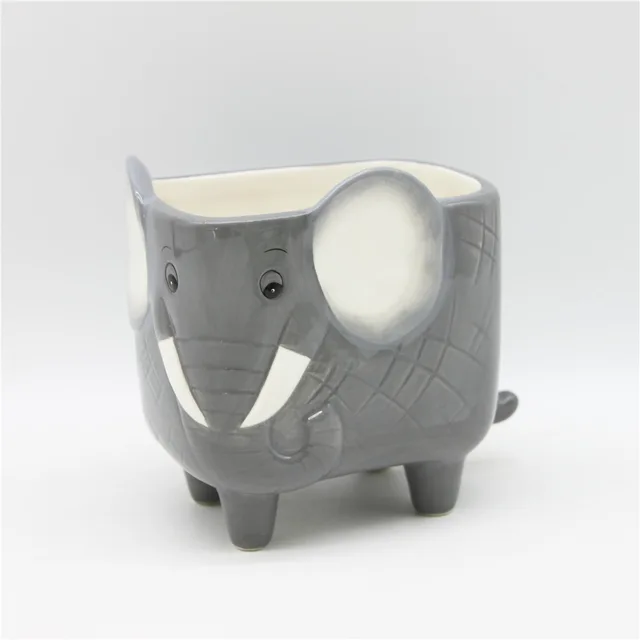 Miniature ceramic elephant flowerpot, hand-painted variety of fleshy florets flower pots