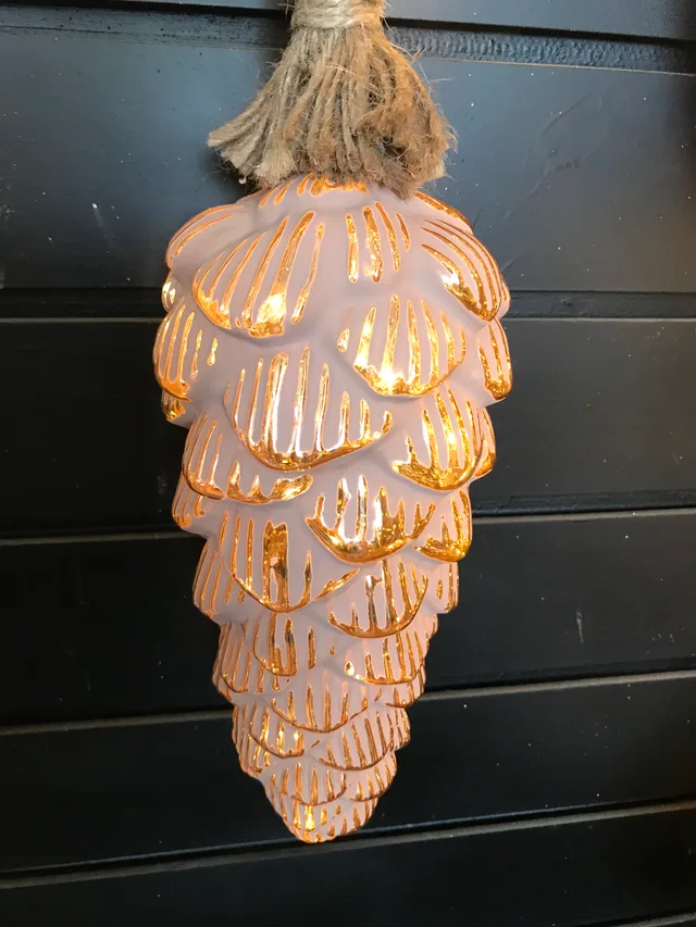 Glass pine cones with led light