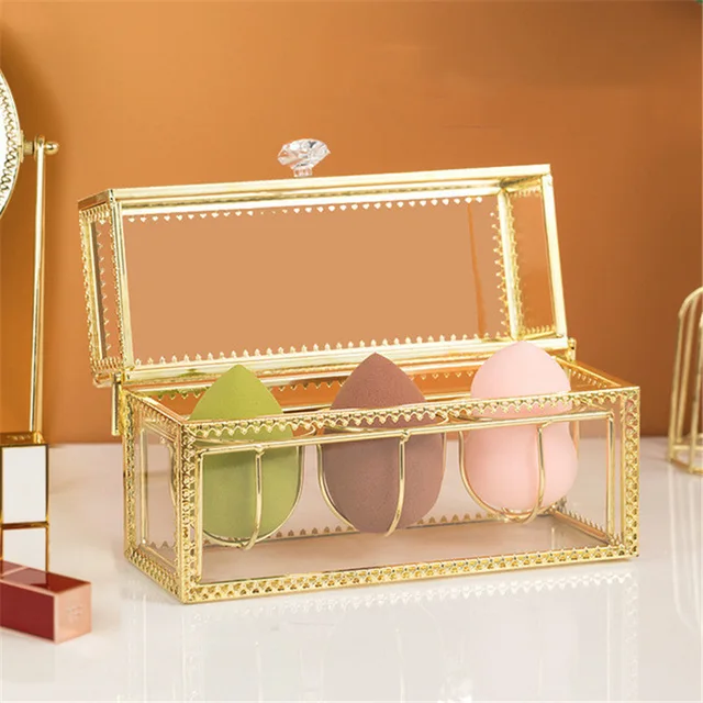 Transparent Acrylic Anti Dust Waterproof Makeup Puff Holder