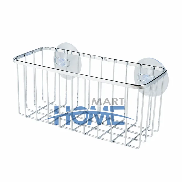 Wall Mount Storage Basket Iron Wire Multifunctional Bathroom Suction Cup Shampoo Rack Household Kitchen Space Saving Basket