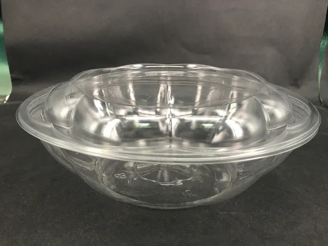 Disposable food container with lid