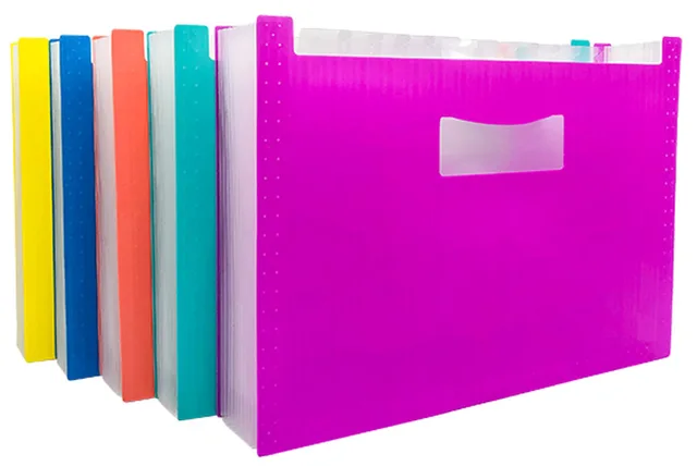 13 Pocket Open-top Three-side-welded Expanding file, A4