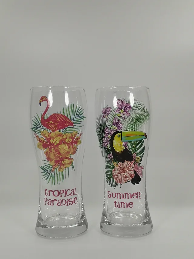 Hand painted beer glass