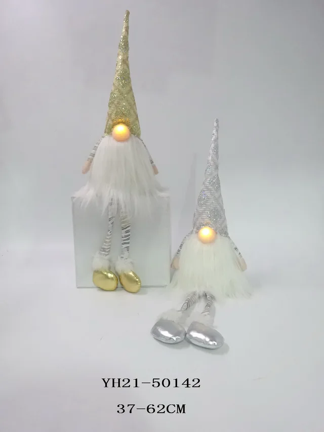 37/62CM Sitting Christmas Gnome with Dangle Feet with Light