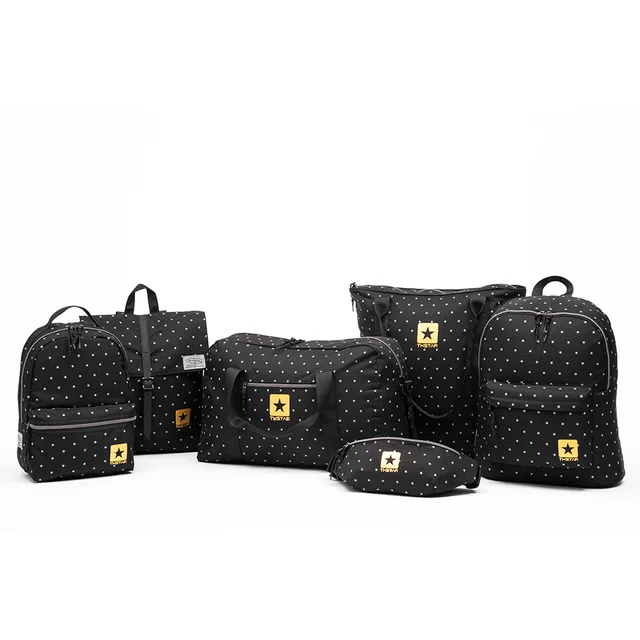 RPET Recycled Black Star Print Eco-Friendly Bag Series with Durable Design and Versatile Use