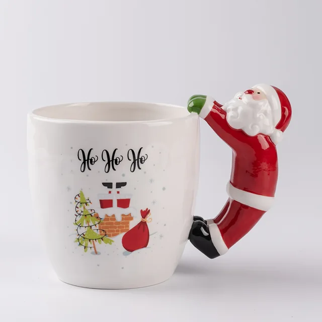 Hand Painting Ceramic Santa Merry Christmas Coffee Mug