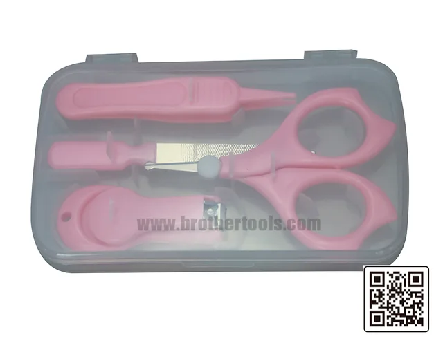 4pcs Household Tools Plastic Blue Baby Cute Stainless Steel Nail Clipper Set，nail clipper set.