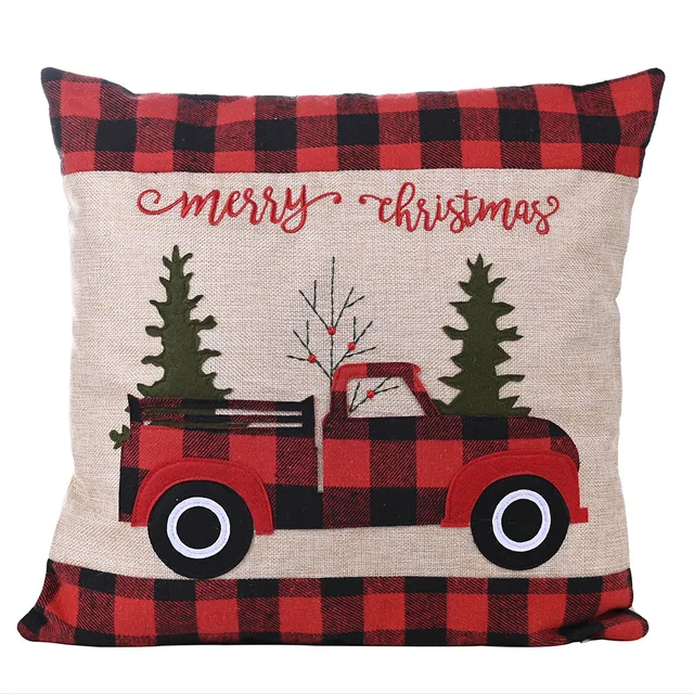 Christmas embroidery car design pillow cushion cover
