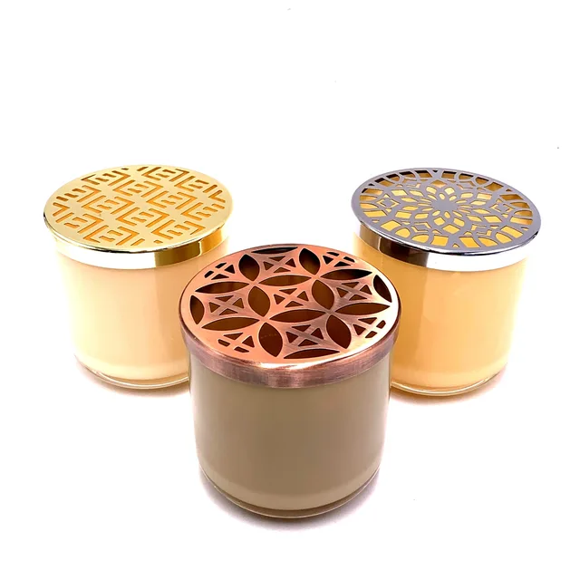 Colorful frosted luxury colored crystal candy jar with metal lid