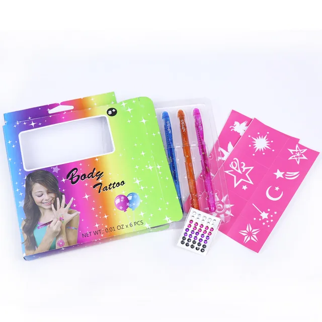 Temporary Sparkle Glitter Tattoo Pen Set
