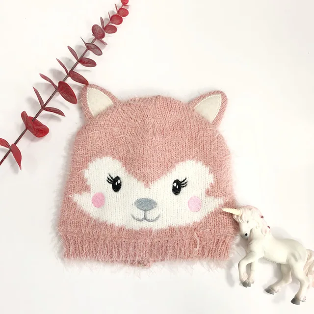Wz200155 Girls Animal Beani Hat