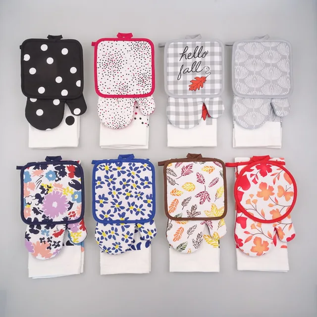 New designs cotton kitchen glove pot holder kitchen towel