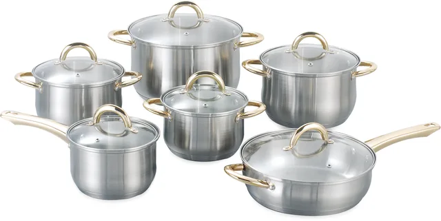 Stainless steel cookware set 12pcs