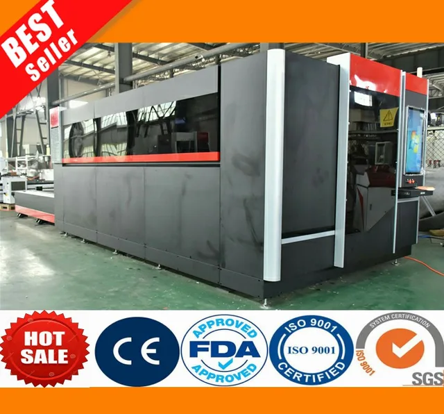 High Power CNC Fiber Laser Cutting Machine for Metal Sheet Steel Plate Fiber Laser Cutter with Full Cover Dual Working Table 10kw 12kw Factory Price