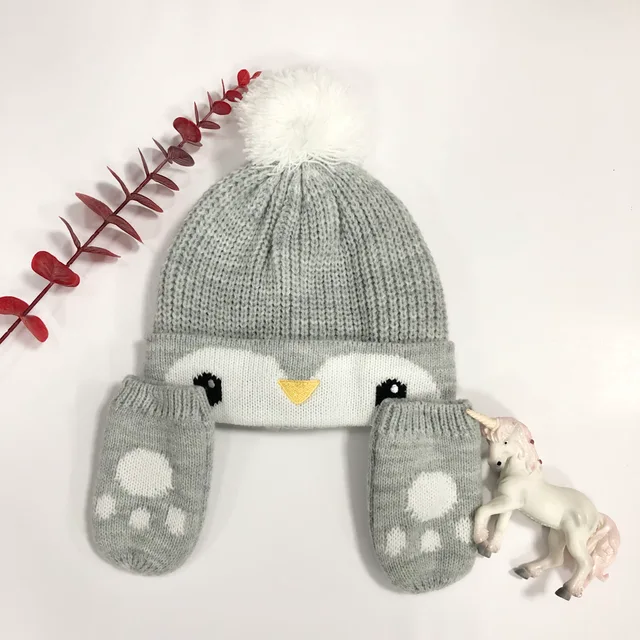 127219 Bby B Penguin Hat And Mitten Set