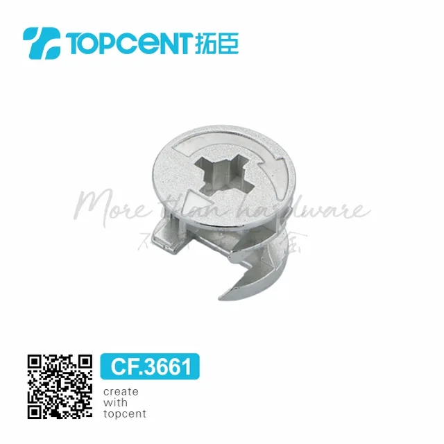 CF.3661 TOPCENT 15/16mm zinc alloy furniture assembly kd fittings connecting minifix cam for furniture