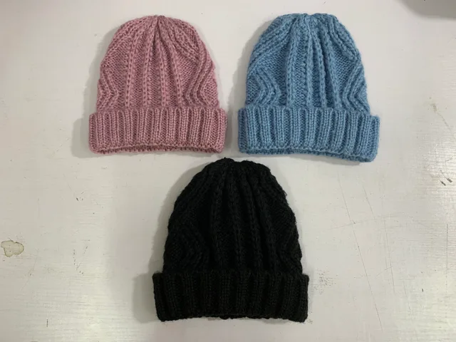 Winter knitting yarn hat