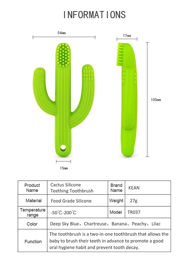 Cactus Silicone Teething Toothbrush