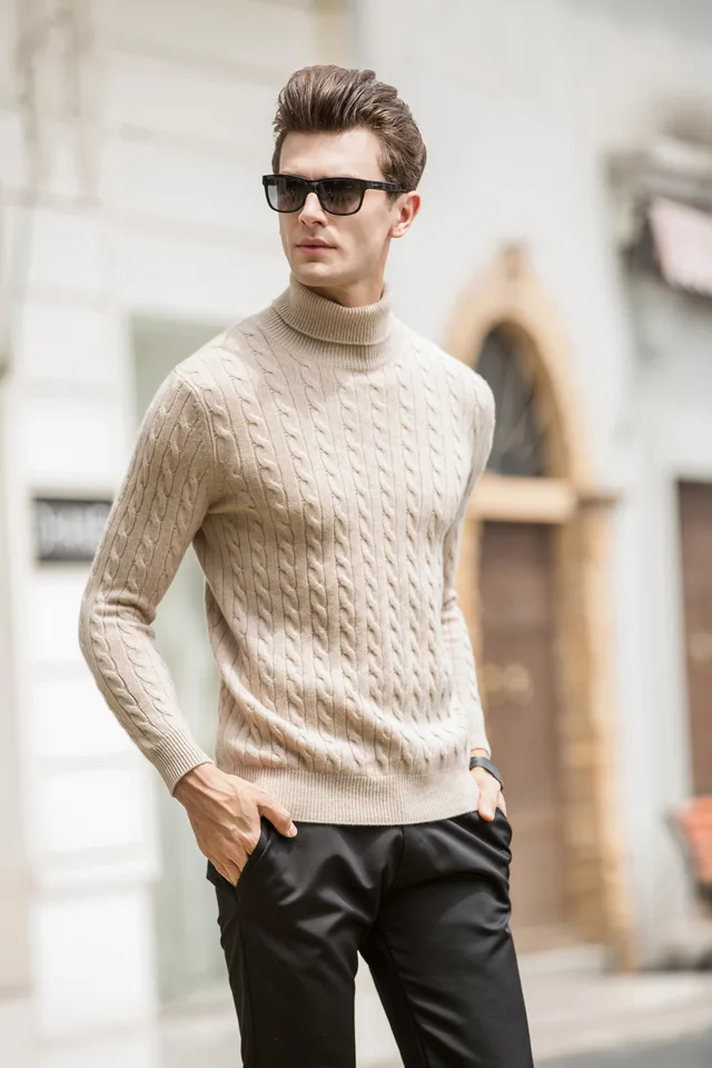 Men's high collar heavy Pullover
