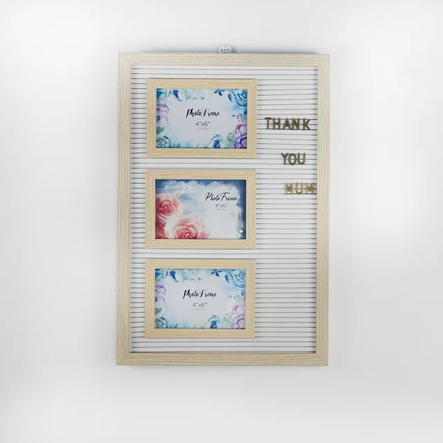 Framed Letter Boards with 3 photo frame open