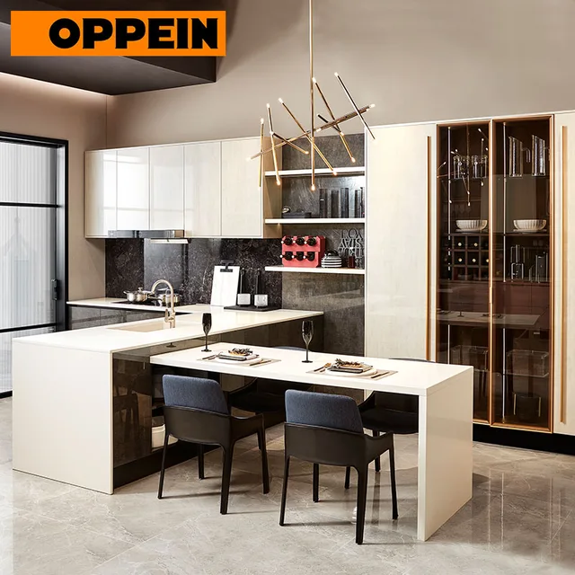 OPPEIN High Gloss UV Lacquer Kitchen Cabinet