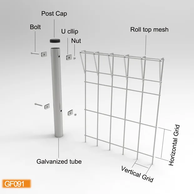 Decrative powder coating roll top fence