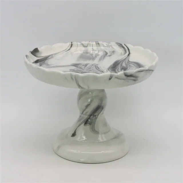 Marbling finish ceramic cake stand