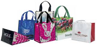Laminated grocery shopping tote bags