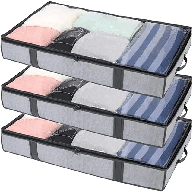 Wholesale Custom Cheap Non Woven Under bed Storage Organizer For Comforters Clothes Blanket Storage