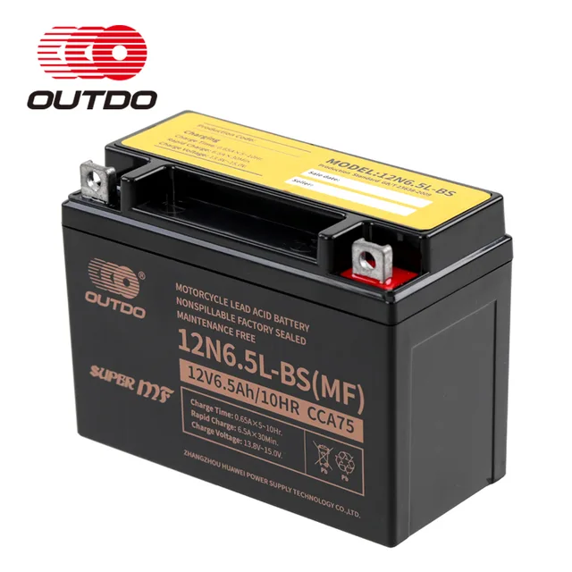 OUTDO Factory Activated Sealed MF motorcycle battery(VRLA Maintanance Free)