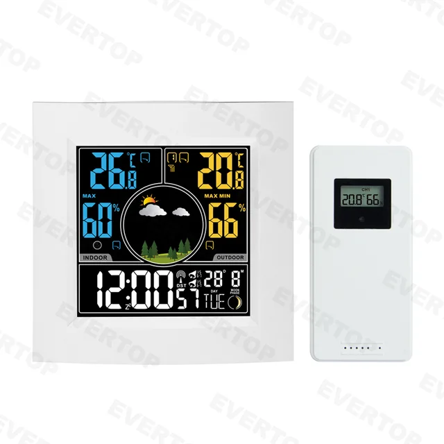 433mhz Wireless Color Screen Weather Station Clock Et839e