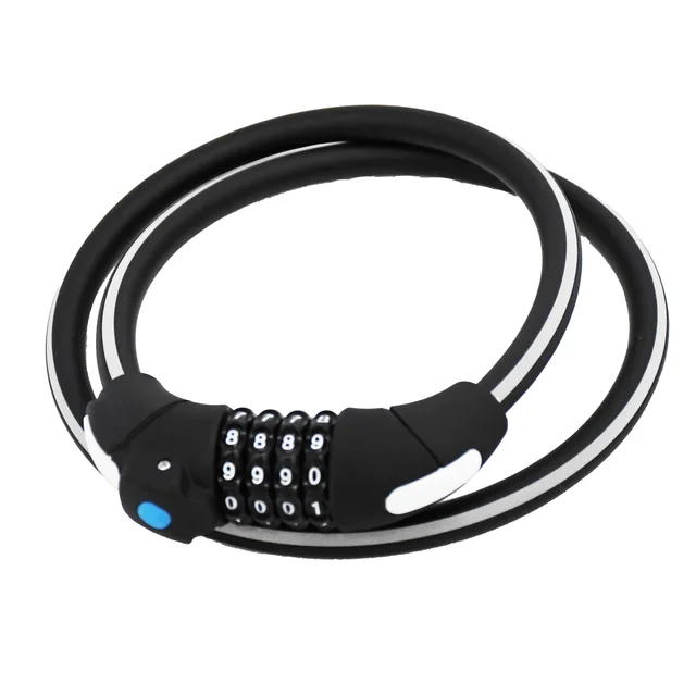 Bike lock combination Bicycle lock with reflective strap Light 4 codes digits