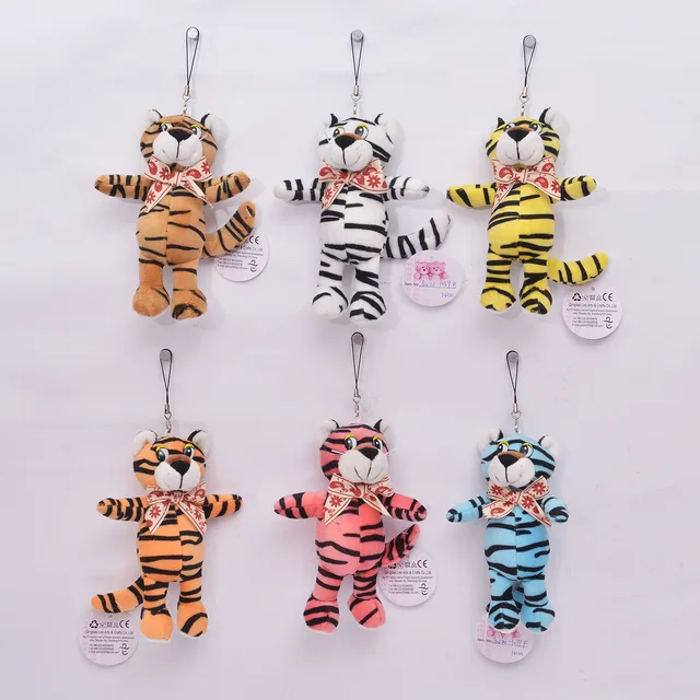 Plush tiger with phone strap