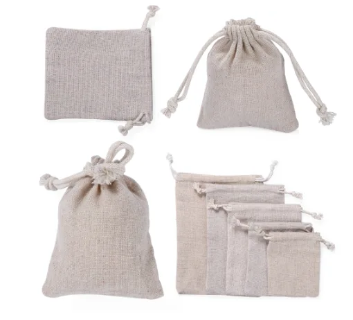 Linen/jute/ gift pouch bag