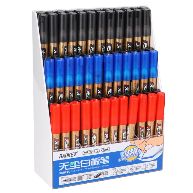 MP3913#72 whiteboard marker set pen fiber tip dust free liquild ink whiteboard marker set black blue red school office use