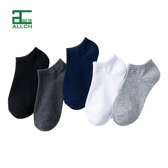 FS000341 Black And White Socks Knitted Cotton Low Cut For Men Invisible Sock No Show Short Socks Men