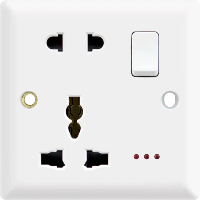 13A switched Multi socket (5 pin) + neon
