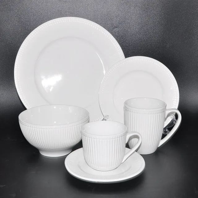 Wholesale ceramic white dinner plate snack plate ceramic hotel ceramic plates