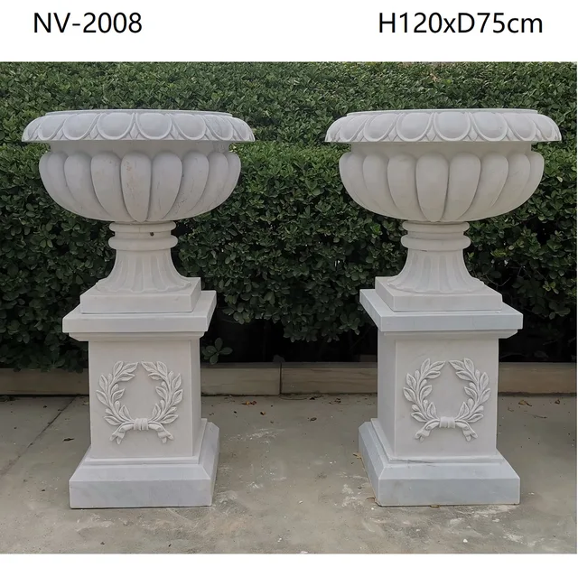 Marble urn with base