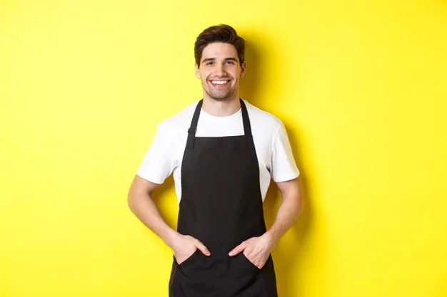 Redsun Textile Simple Style Pure Black Apron