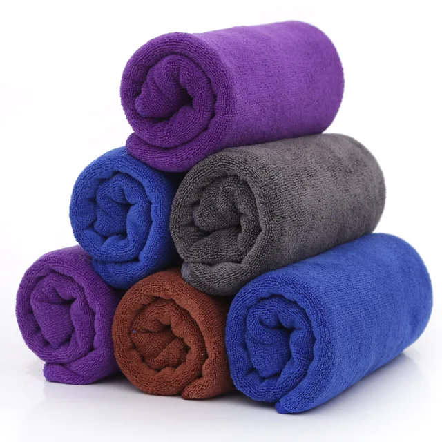 Microfiber solid color plain towel bath towel