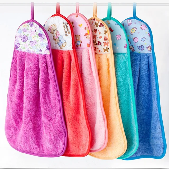 Coral fleece microfiber kitchen towel hand towel