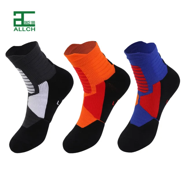 FS000213 Compression Socks Running Athletic Men Hiking Knitted Thick Cushion Elite Basketball Socks