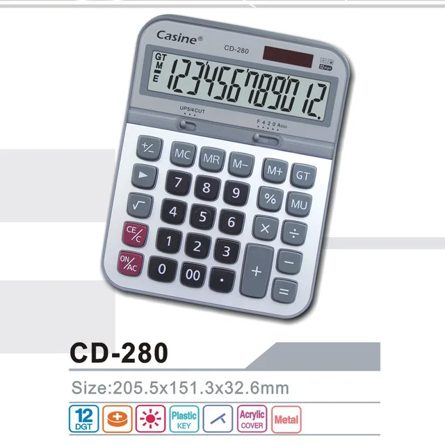 CD-280- Calculator -12-digit desktop calculator -Casine